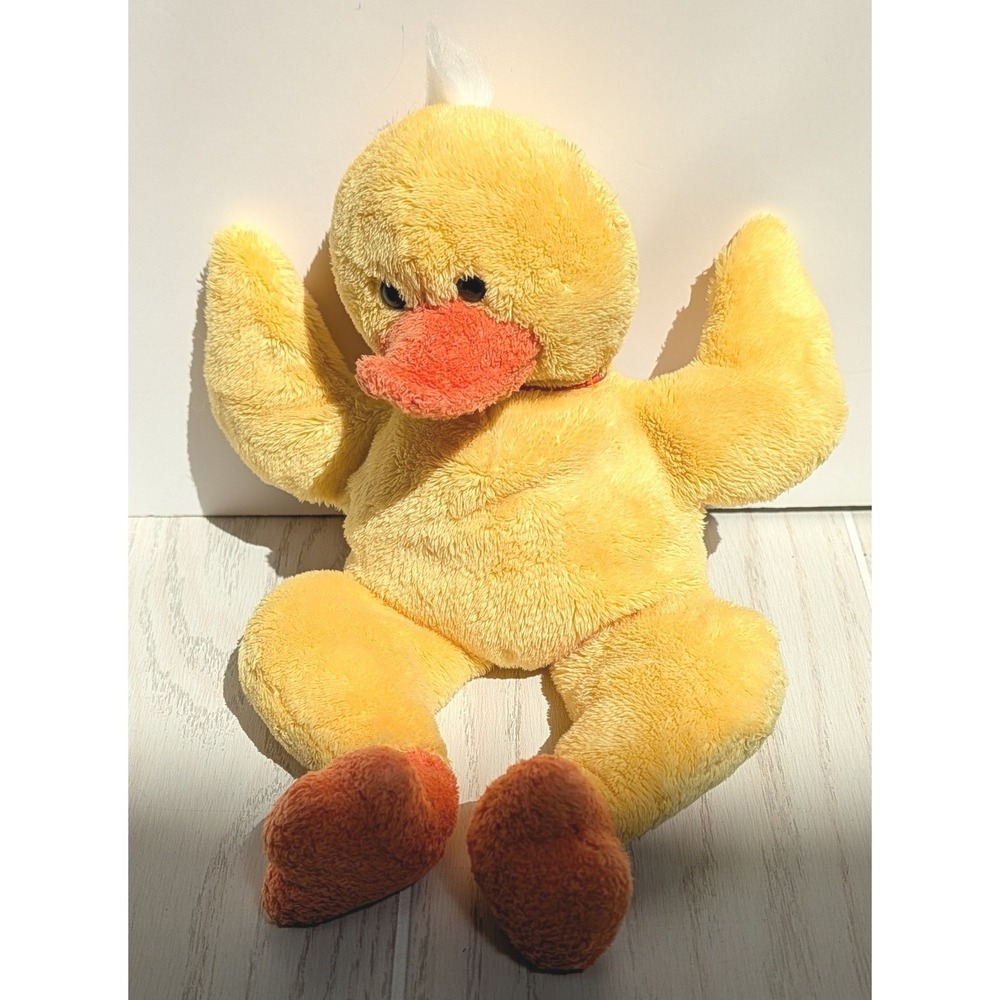 Gund Splash Duck Yellow Plush Stuffed Animal Bird 36046 orange feet